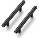 Cabinet Pulls Matte Black Stainless Steel Kitchen Cupboard Handles Cabinet Handles 6”Length, 3.75” Hole Center 10-Pack