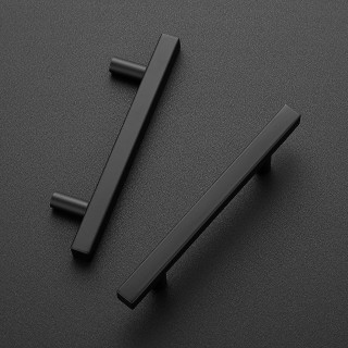 30 Pack 6'' Square Cabinet Pulls Matte Black Stainless Steel Kitchen Drawer Pulls Cabinet Handles 6”Length, 3-3/4” Hole Center