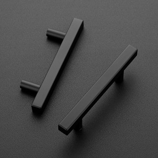 40 Pack 5 inch Square Cabinet Pulls Matte Black Stainless Steel Kitchen Drawer Pulls Cabinet Handles 5”Length, 3” Hole Center