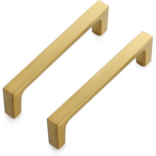 20 Pack Solid 3-3/4 Inch Kitchen Square Cabinet Handles Brushed Brass Cabinet Pulls Drawer Pulls Kitchen Cabinet Hardware Kitchen Handles