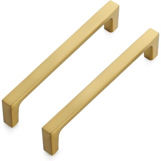 20 Pack Solid 5 Inch Kitchen Square Cabinet Handles Brushed Brass Cabinet Pulls Drawer Pulls Kitchen Cabinet Hardware Kitchen Handles