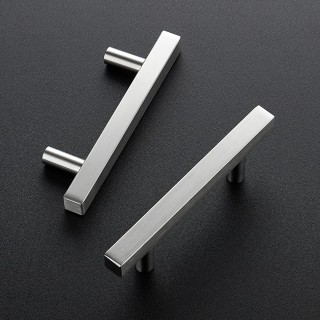 30 Pack 3 Inch Cabinet Pulls Brushed Nickel Sqaure Kitchen Cabinet Handles Silver Cabinet Hardware Stainless Steel Drawer Pulls 5 Inch Overall Length with Mounting Template