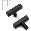 Cabinet Handles 100 Pack Black 2inch (50mm) Square T Bar Kitchen Cabinet Handles Drawer Pulls for Kitchen Furniture Hardware